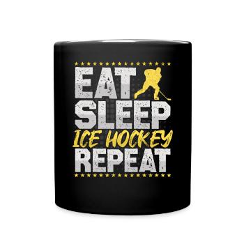 Ice Hockey Eat Sleep Repeat Hockey Hobby Ice Hockey - Full Colour Mug - black - Front