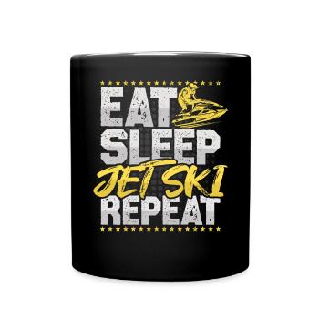 Jet Ski Eat Sleep Repeat Water Sports Hobby Jet Ski - Full Colour Mug - black - Front