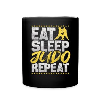 Judo Eat Sleep Repeat Kampfkunst Kampfsport Judo - Tasse einfarbig - Schwarz - Vorne