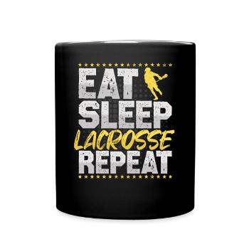 Lacrosse Eat Sleep Repeat Lax Hobby Lacrosse - Tasse einfarbig - Schwarz - Vorne