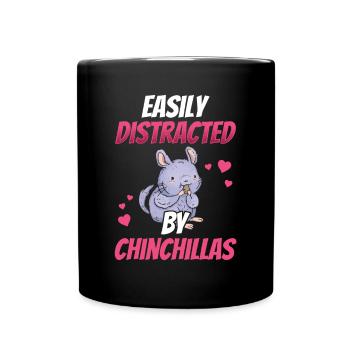 Distrait par le pou laineux de rongeur chinchilla - Mug uni - noir - Devant
