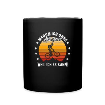 Mountainbike Fahrrad ohne Akku - Tasse einfarbig - Schwarz - Vorne
