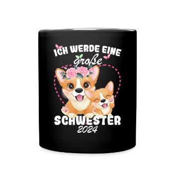 Ich Werde Eine Große Schwester 2024 - Tasse einfarbig - Schwarz - Vorne