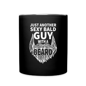 Aging Hairless Just Another Sexy Bald guy with a B - Full Colour Mug - black - Front