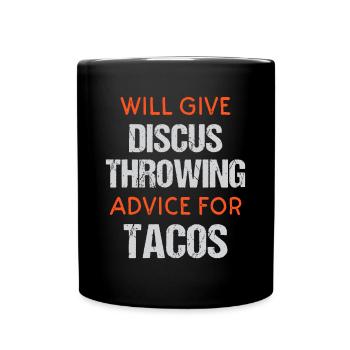 Track Field Events Throwing Humor | Funny Discus T - Full Colour Mug - black - Front