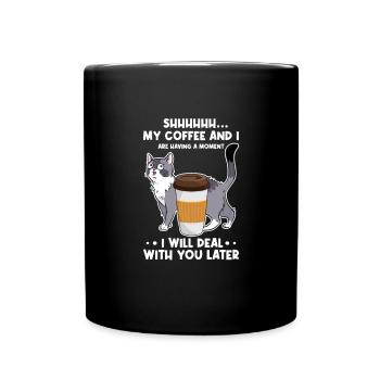 Kaffee Koffein Espresso Barista Geschenk - Tasse einfarbig - Schwarz - Vorne