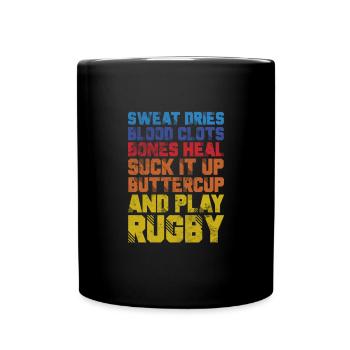 Rugby Verein Rugbyteam Football Sport Geschenk - Tasse einfarbig - Schwarz - Vorne