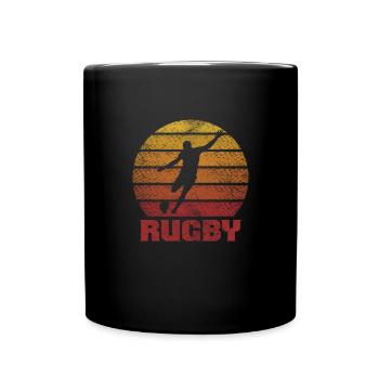 Rugby Verein Rugbyteam Football Sport Geschenk - Tasse einfarbig - Schwarz - Vorne