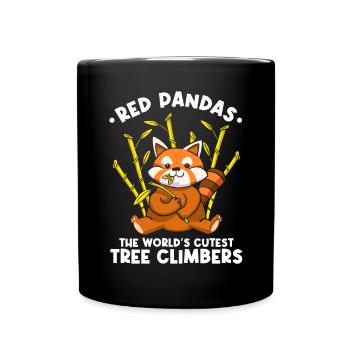 Roter Panda Die niedlichsten Baumkletterer der Welt - Tasse einfarbig - Schwarz - Vorne
