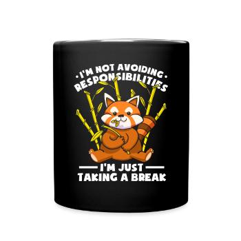 Eine Pause machen Roter Panda - Tasse einfarbig - Schwarz - Vorne