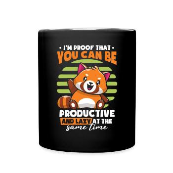 You Can Be Productive And Lazy At The Same Time - Full Colour Mug - black - Front