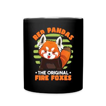 Panda roux mignon - Mug uni - noir - Devant