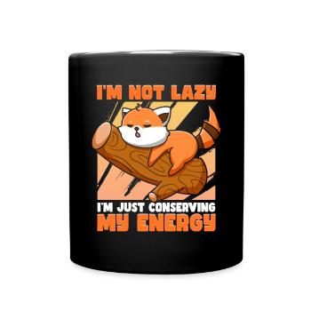 Je ne suis pas paresseux, je ne fais que conserver mon énergie - Mug uni - noir - Devant
