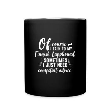 Bien sûr, je parle avec mon Lapphund finlandais - Mug uni - noir - Devant