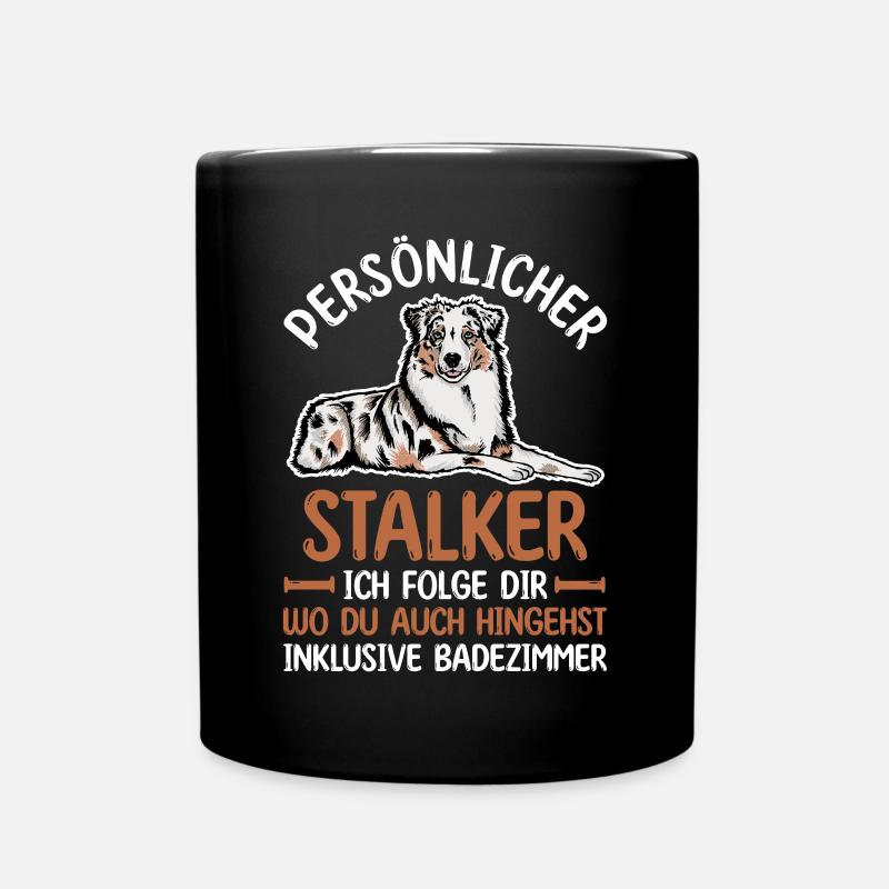 Hund Australian Shepherd - Tasse einfarbig - Schwarz