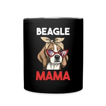 Hund Beagle Mama - Tasse einfarbig - Schwarz - Vorne