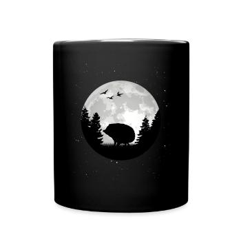 Igel Mond Stacheligel - Tasse einfarbig - Schwarz - Vorne