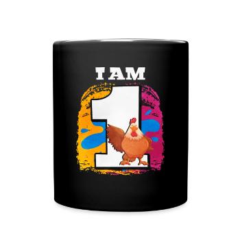 Je suis 1 poulet - Mug uni - noir - Devant