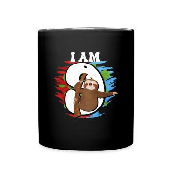 I am 9 sloth - Full Colour Mug - black - Front