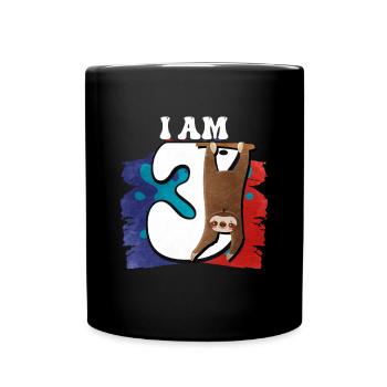 I am 3 sloth - Full Colour Mug - black - Front