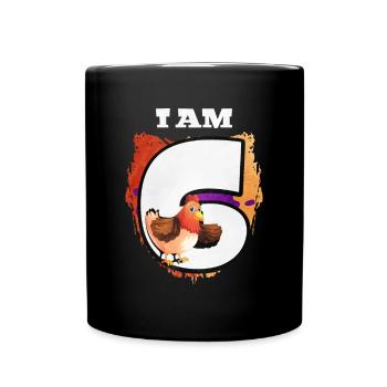I am 6 chickens - Full Colour Mug - black - Front