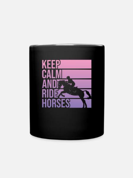 Restez calme et montez des chevaux Sport équestre pour - Mug uni - noir