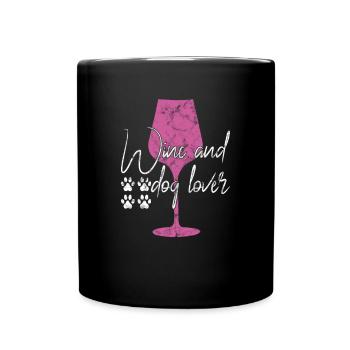 Amateurs de vin et de chiens - Mug uni - noir - Devant