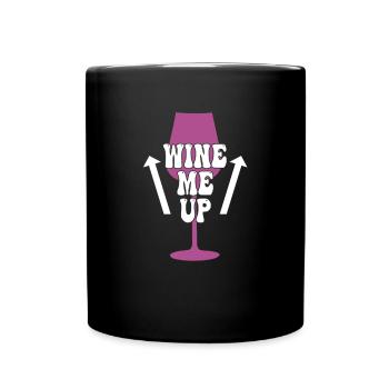 lustiger Wein Spruch - Tasse einfarbig - Schwarz - Vorne