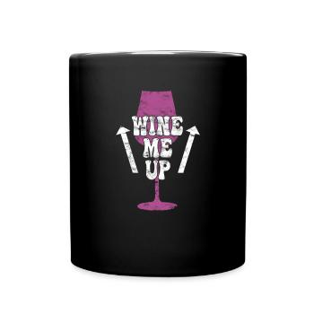 lustiger Wein Spruch - Tasse einfarbig - Schwarz - Vorne
