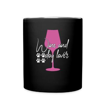 Amateurs de vin et de chiens - Mug uni - noir - Devant