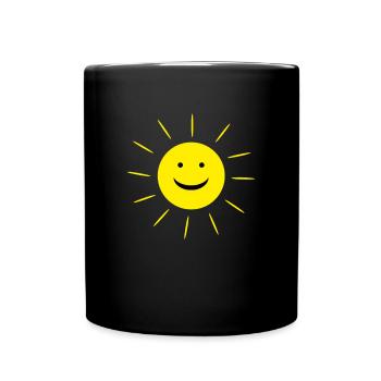 Sonne gute Laune - Tasse einfarbig - Schwarz - Vorne