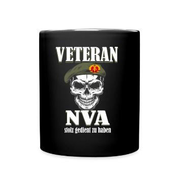 Stolzer NVA Veteran der DDR Armee - Tasse einfarbig - Schwarz - Vorne