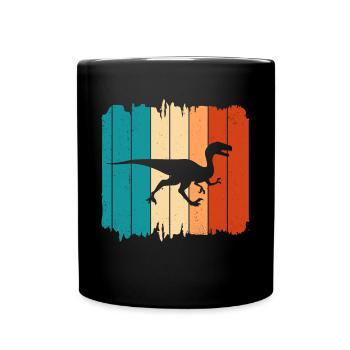 Velociraptor Dino Dinosaurier - Tasse einfarbig - Schwarz - Vorne