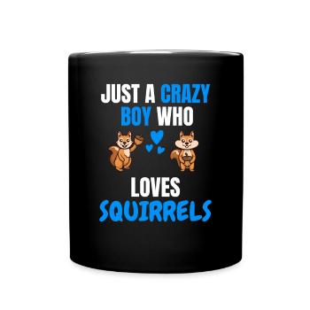 Crazy Boy Rongent Cadeau Écureuil - Mug uni - noir - Devant