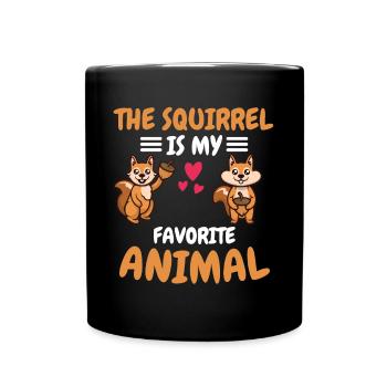 Animal préféré Animal Cadeau Drôle Écureuil - Mug uni - noir - Devant