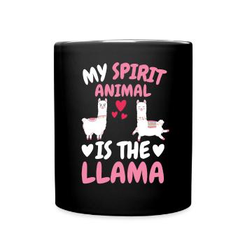 Mon animal spirituel Alpaga Gift Lama - Mug uni - noir - Devant
