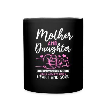 great Mother's Day saying - one heart and one soul. - Full Colour Mug - black - Front