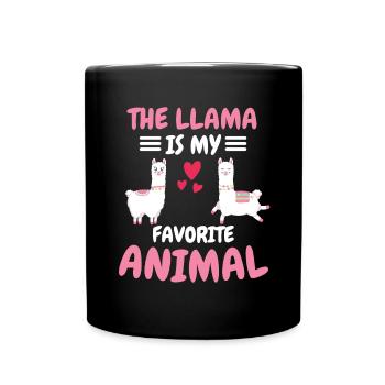 Lieblingstier Alpaka Tier Lustiges Geschenk Lama - Tasse einfarbig - Schwarz - Vorne