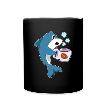 Delfin coffee cup - Full Colour Mug - black - Front