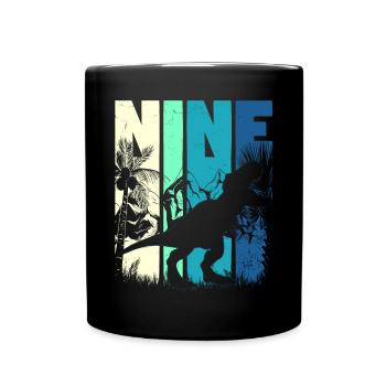 Tyrannosaurus Rex 9 ans Garçon 9ème anniversaire - Mug uni - noir - Devant