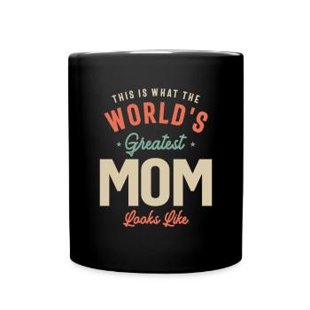 Show Off Your Supermom: The World's Greatest Mom - Full Colour Mug - black - Front