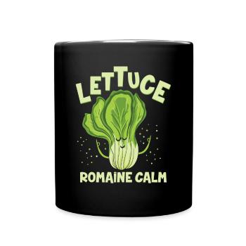 Lettuce Romaine Calm Mindfulness Vegan Yoga Lover - Full Colour Mug - black - Front
