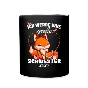 Ich Werde Eine Große Schwester 2024 - Tasse einfarbig - Schwarz - Vorne