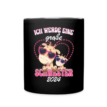 Ich Werde Eine Große Schwester 2024 - Tasse einfarbig - Schwarz - Vorne