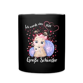 Ich Werde Eine Große Schwester 2024 - Tasse einfarbig - Schwarz - Vorne