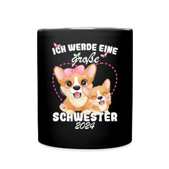 Ich Werde Eine Große Schwester 2024 - Tasse einfarbig - Schwarz - Vorne