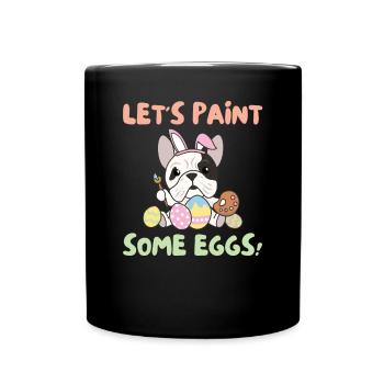 cute dogs for Easter Bulldog - Full Colour Mug - black - Front