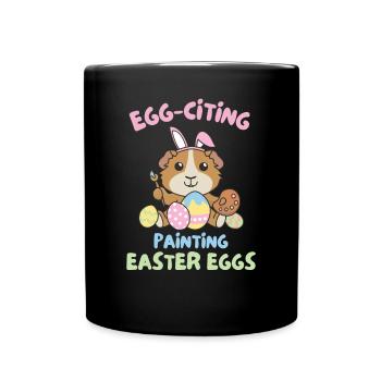 cute guinea pigs for Easter with Easter eggs - Full Colour Mug - black - Front