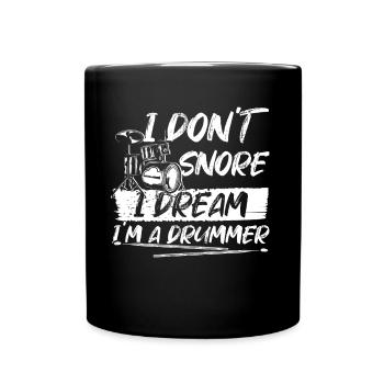 Je ne ronfle pas, je rêve que je suis batteur - Drumme drôle - Mug uni - noir - Devant
