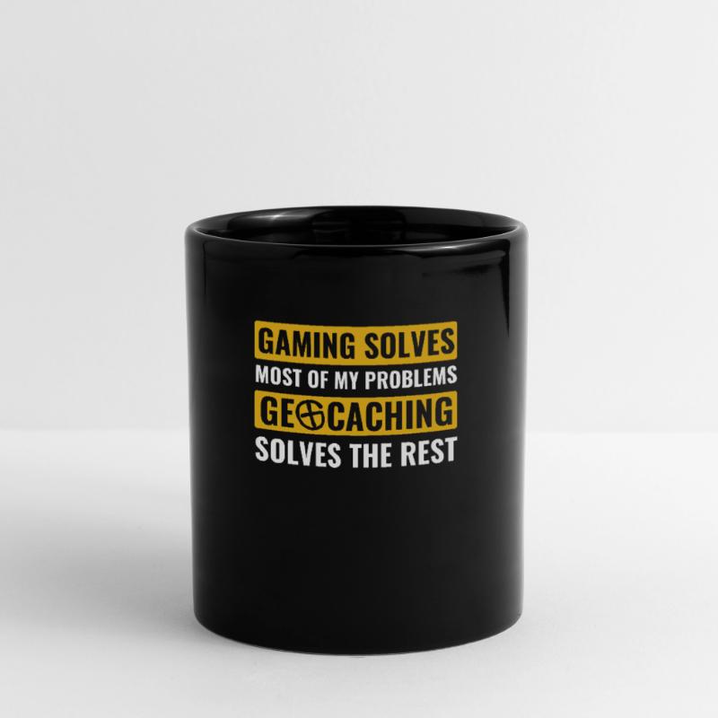 Geocaching solves my problems Funny geocacher Full Colour Mug
